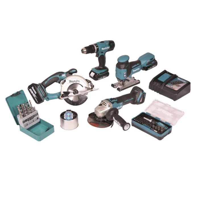Makita Kombo-kit 18V 4 Maskiner Inkl. Akku/lader 3 Makita Kombo-kit 18V 4 Maskiner Inkl. Akku/lader