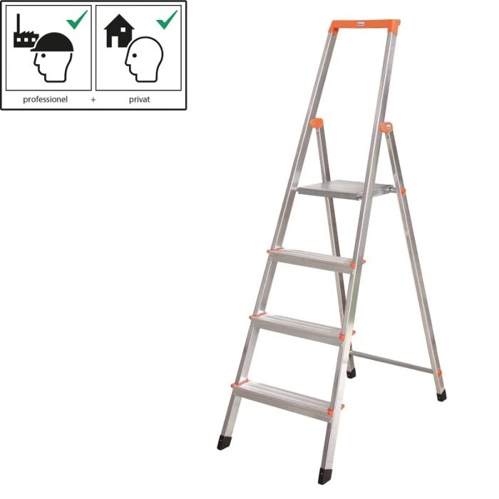 Krause Trappestige 6 Trin M/spandholder Aluminium 3 Krause Trappestige 6 Trin M/spandholder Aluminium