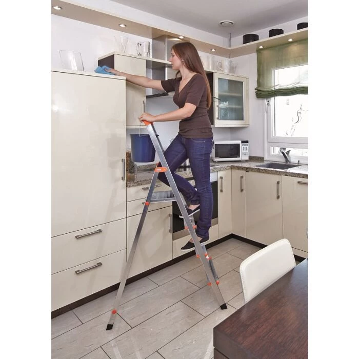 Krause Trappestige 6 Trin M/spandholder Aluminium 5 Krause Trappestige 6 Trin M/spandholder Aluminium - Billede 3