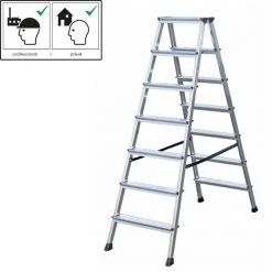 Krause Trappestige Dobbelt 2 X 7 Trin Aluminium