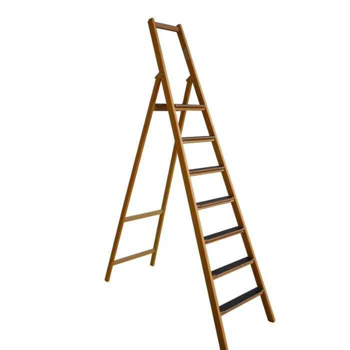 Silkeborg Stigefabrik Trappestige Træ 7 Trin Skridsikker 4 Silkeborg Stigefabrik Trappestige Træ 7 Trin Skridsikker - Billede 2