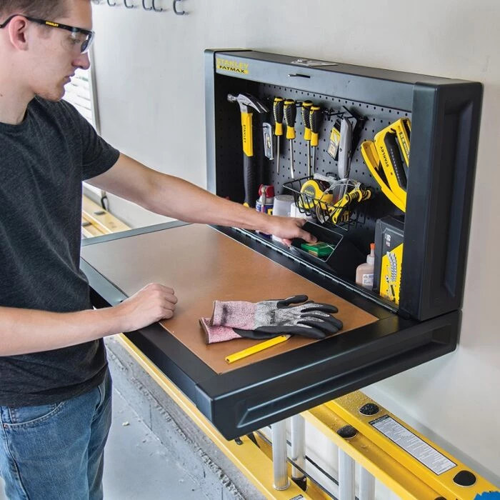 Stanley Vægmonteret Arbejdsbænk Sammenklappelig 5 Stanley Vægmonteret Arbejdsbænk Sammenklappelig - Billede 3