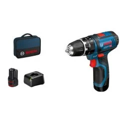Bosch Professional Bosch Slagboremaskine GSB 12V-15 2x2Ah Batteri Og Lader