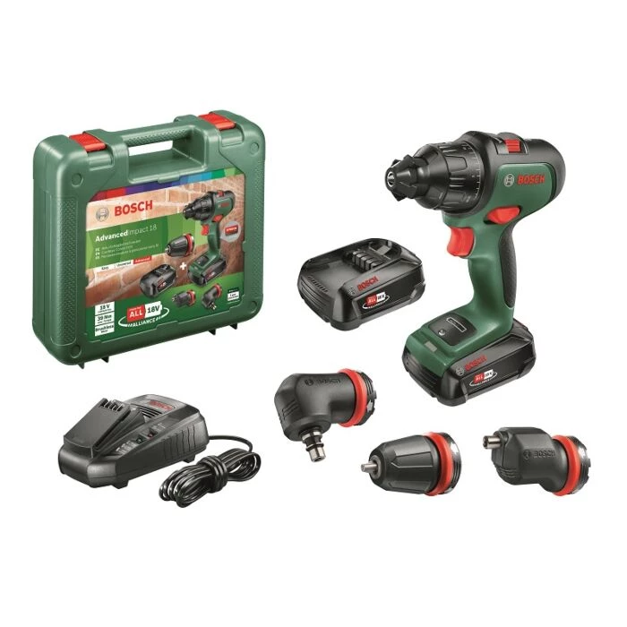 Bosch Bore- Og Skruemaskine AdvancedImpact 18 M/2 Batterisæt 3 Bosch Bore- Og Skruemaskine AdvancedImpact 18 M/2 Batterisæt