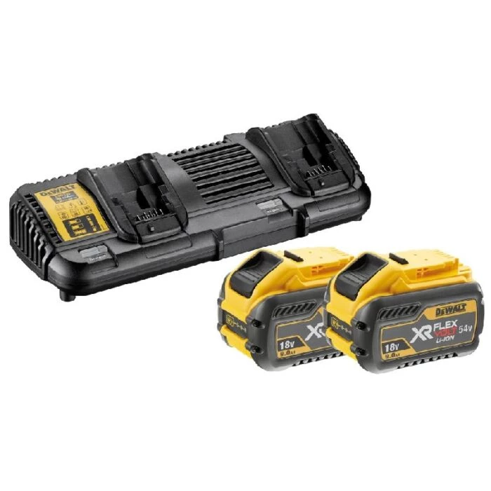 Dewalt Dobbl.lader + 2 X 9Ah Batterier 54V XR Flexvolt 3 Dewalt Dobbl.lader + 2 X 9Ah Batterier 54V XR Flexvolt